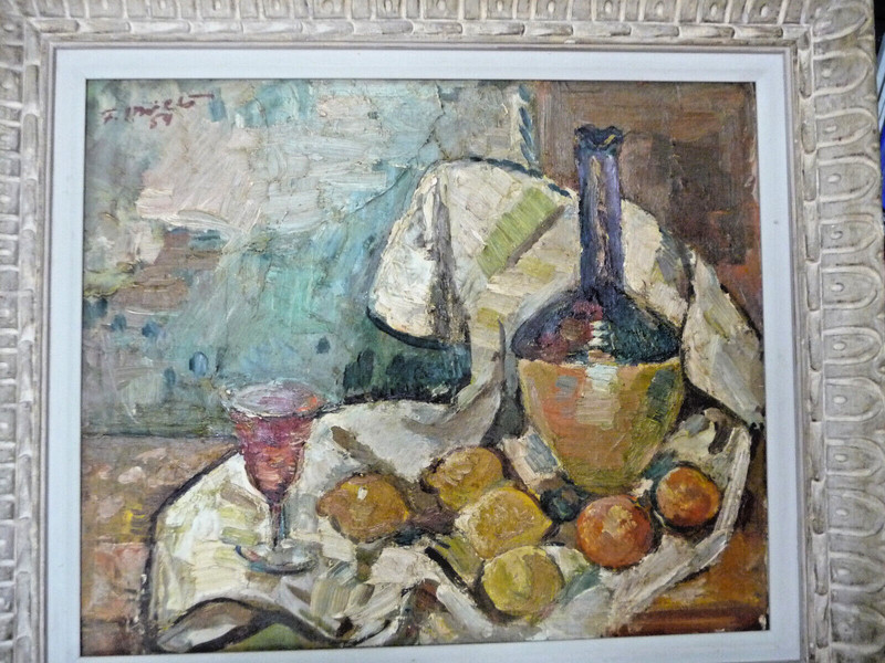 Mid-Century,1954 Still Life Oil Painting,Fridrichs Milts Original,20 X 24,Framed