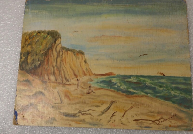 WHITCOMB NYE SOUDER ARTIST SIGNED BOARD TWO SIDED YEAR 1956 LANDSCAPE PORTRAIT