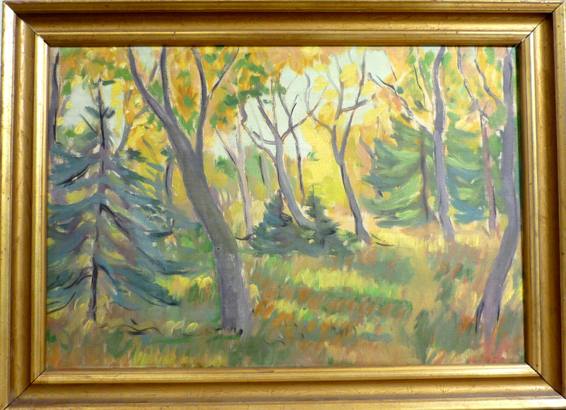 UNIDENTIFIED ARTIST! FOREST LANDSCAPE IN AUTUMN