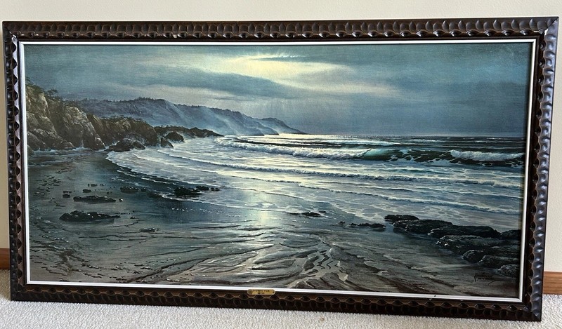 VTG Maurice Meyer Evening Tide Art Ocean Sea Wall Painting Reproduction Large gallery