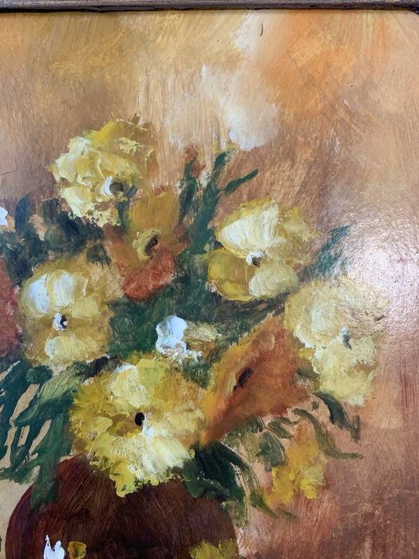 John Daniel Slavin Vintage Original Oil Still Life Painting On Board Signed gallery