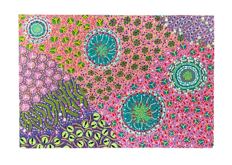 Andy Blanchard Original Painting «Dot Matrix» 2011 24 x 36″ Very Colorful!
