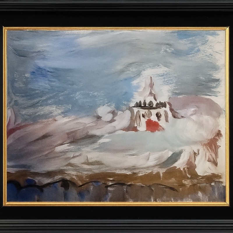 Original Acrylic Lighthouse Painting Crashing Waves, Coastal Storm Art.