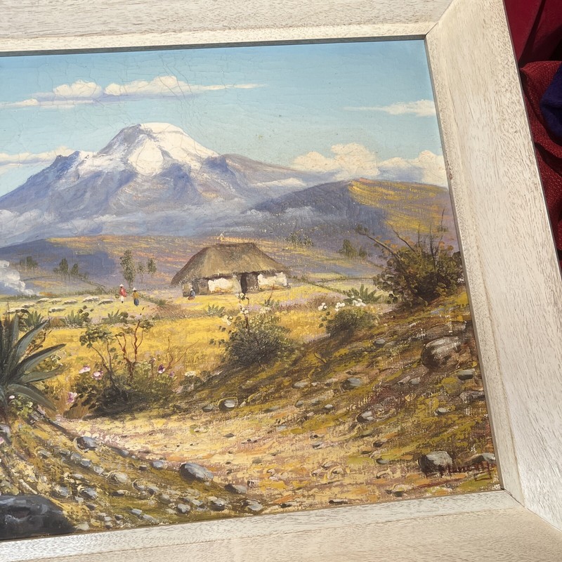 Original oil on canvas Emilio Moncayo landscape painting signed (H) gallery