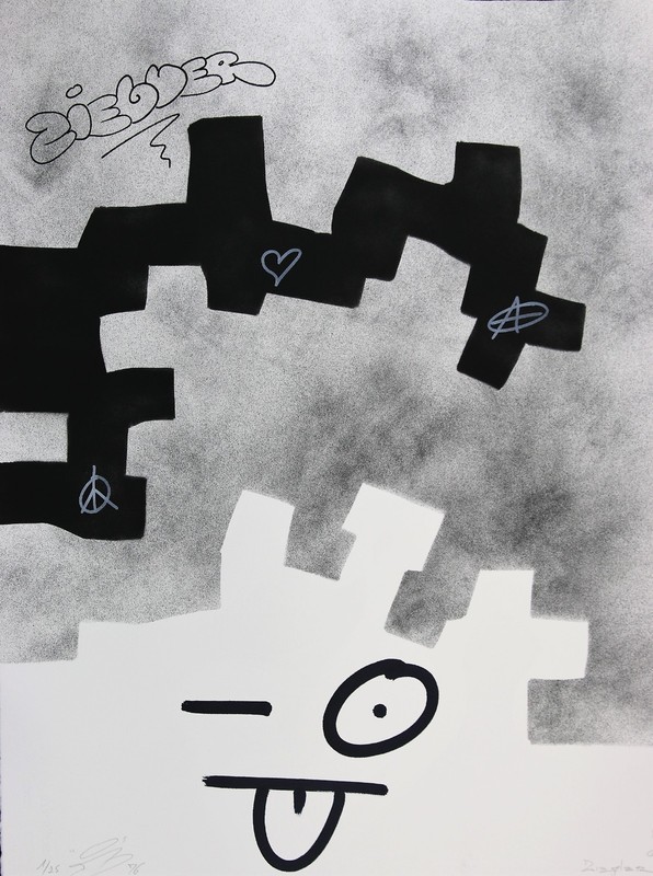 ZIEGLER T SIGNED + dface,shepard fairey,dolk,banksy,faile,mr brainwash STICKERS