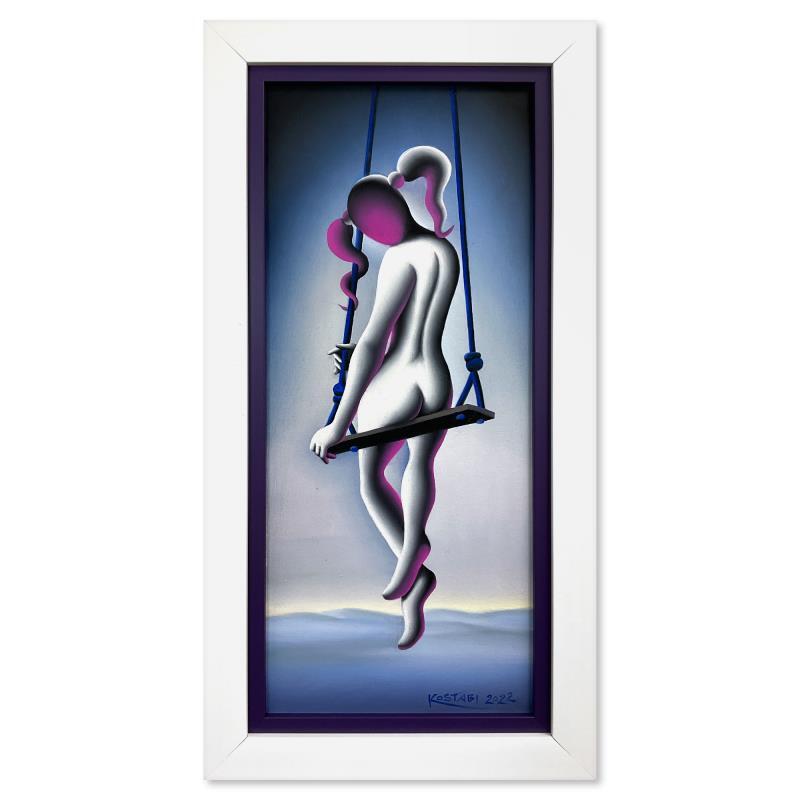 Mark Kostabi «Yes?» Hand Signed Framed Original Art