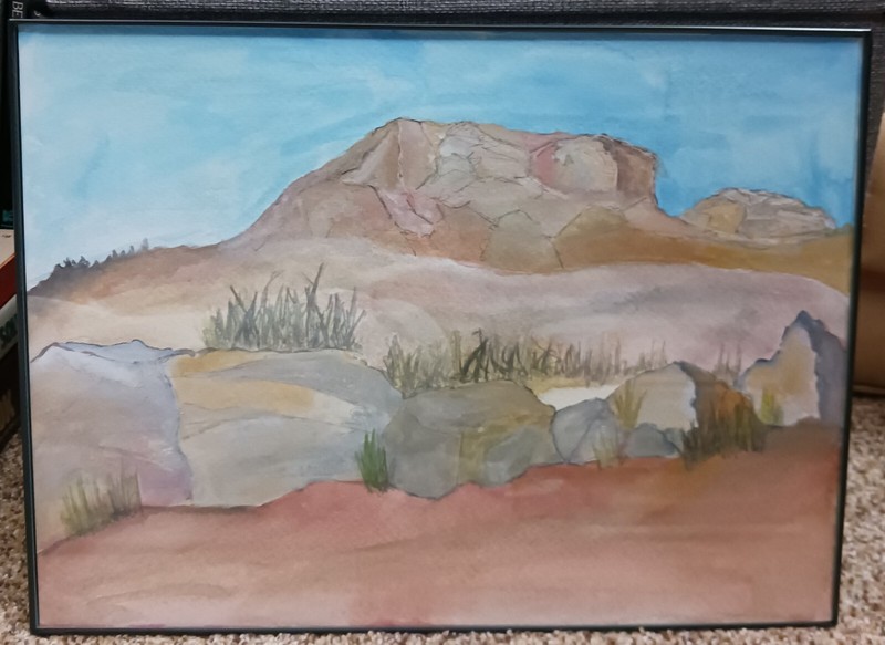 Framed Original 11 x 15 Painting: Watercolor and Pencil on Paper