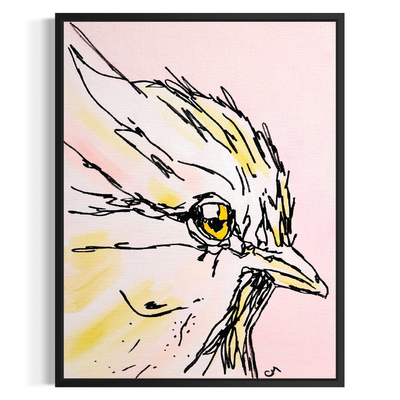 Original Abstract 11×14 Acrylic Bird Eagle Painting Signed Canvas Wall Art