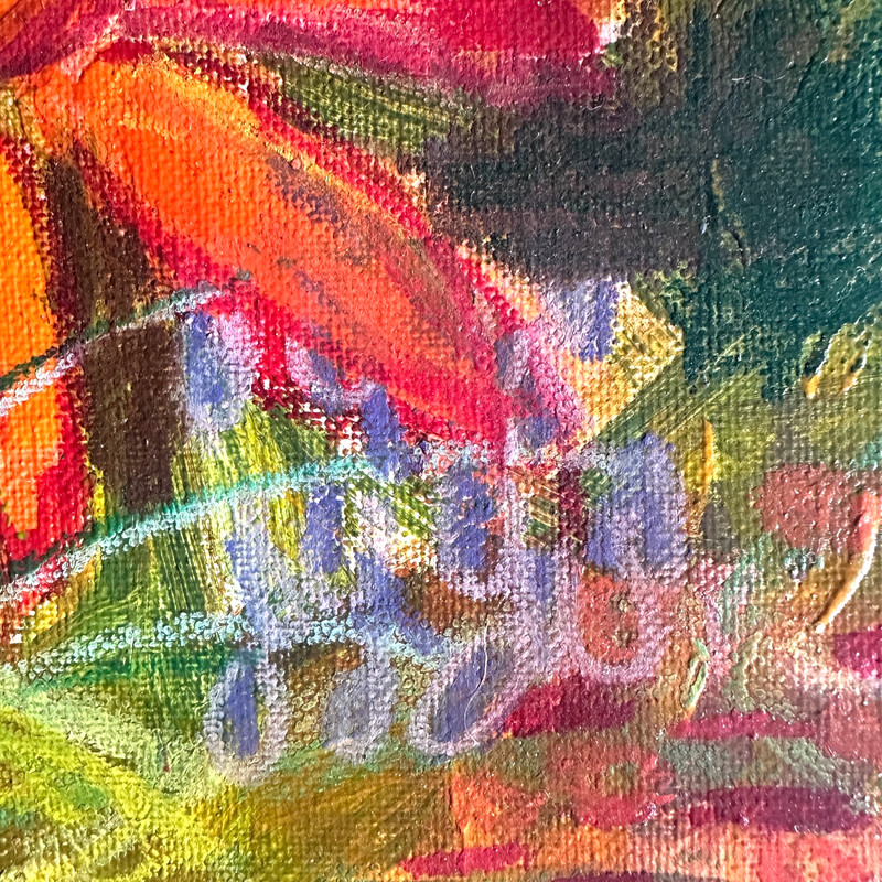 Original Summer Garden Painting Colorful Flowers gallery