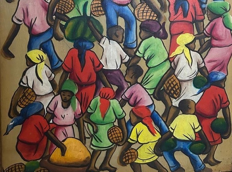Haitian Painting by Felix Jean 12x18 Framed , signed gallery