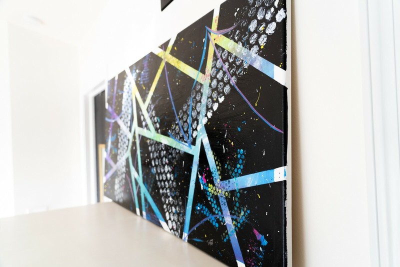 Colorful Original Abstract Painting Outsider Art by Tripp 48" x 24" x 3/4" gallery