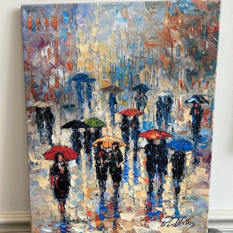 «Cloudy Day» by Andre Dluhos Stretched Canvas Print Signed
