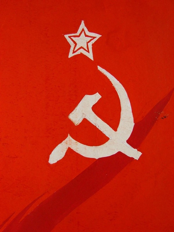Ukrainian Soviet USSR Painting poster female portrait symbol girl flag gallery