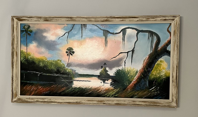 Tracy Newton 2nd Generation Florida Highwayman Artist Large 48 X 24 Oil Painting