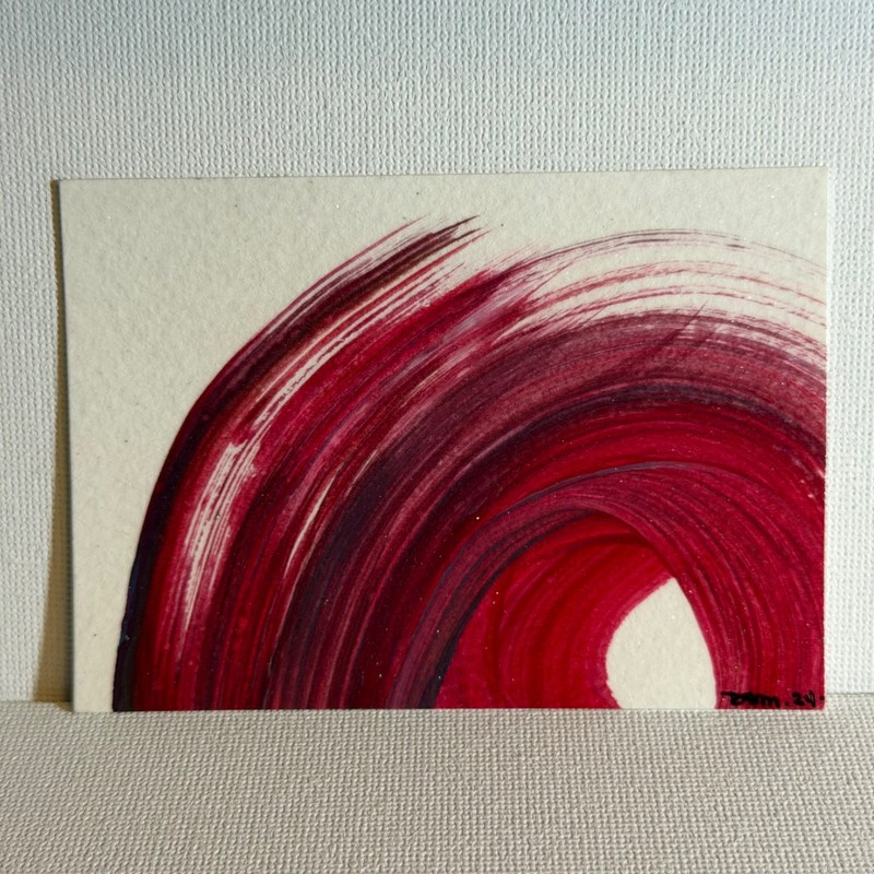 1 ACEO 2.5 x 3.5 Acrylic Abstract Paintings On Watercolor Paper