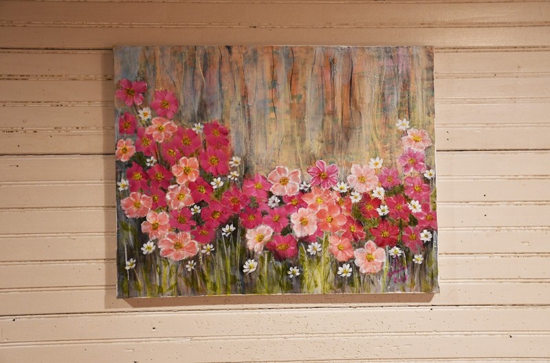 paintings on canvas original flowers made in Iraq by female artist