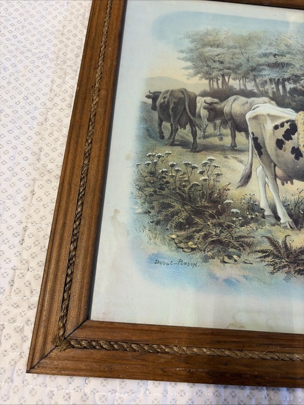 Antique Late 1800s Lithograph Artist Debat Ponson Tilted Before Marriage W frame gallery
