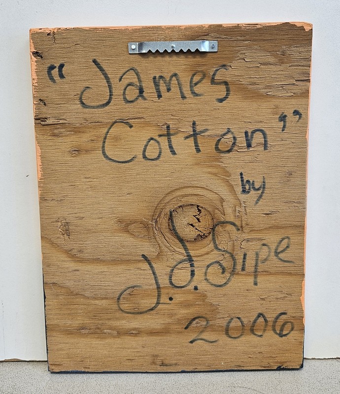 Original Oil Painting on Wood of Blues Legend JAMES COTTON by JD Sipe gallery