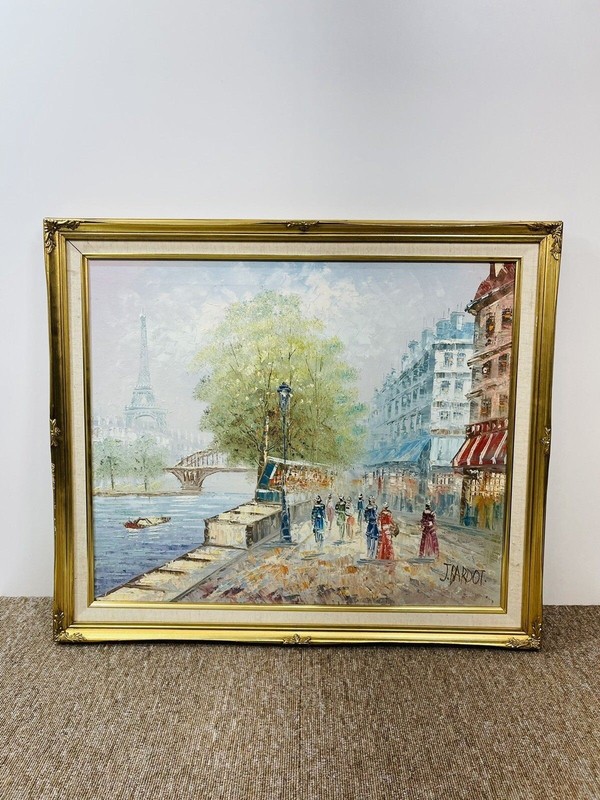 "PARIS CITYSCAPE" Eiffel Tower Oil On Canvas Signed by BARDOT 24" X 28" gallery