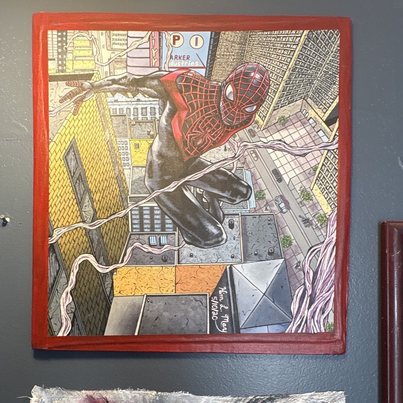 Jose E. May Signed Spider-Man (Miles Morales) Canvas Art, 2020 Unframed