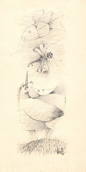 VICENTE BONACHEA – Untitled 1989 | Original Graphite Drawing on Cardboard. COA