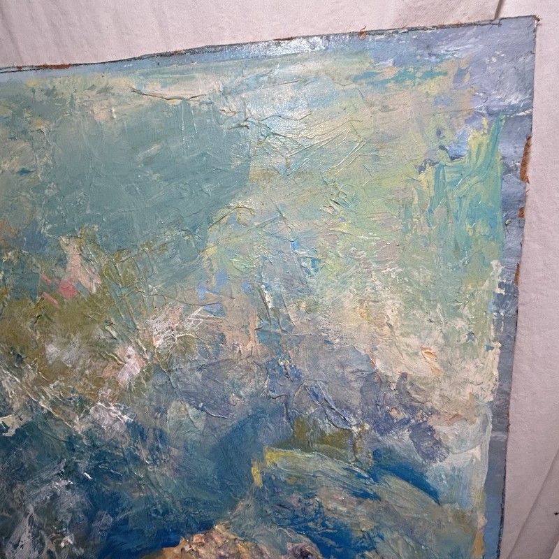 1986 Original Mary Thompson Abstract Modern Art Painting Acrylic Impasto Vintage gallery
