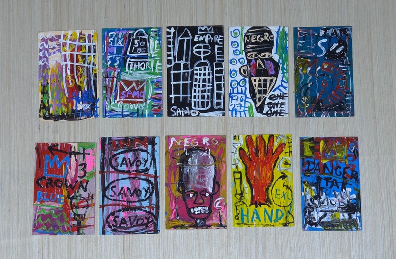LOT OF TEN POSTCARDS OF JEAN-MICHEL BASQUIAT CIRCA 1981 FREE SHIPPING