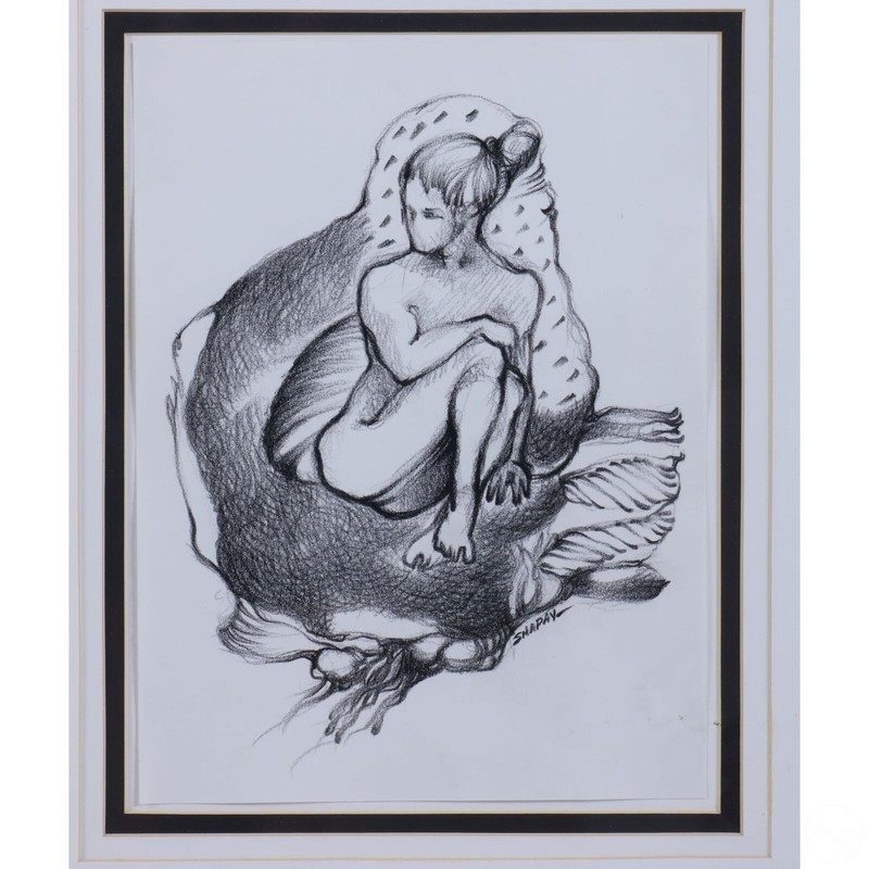 Cuba Original Charcoal/graphite drawing on paper by Zuniga "Shapay" Size 8"x11"