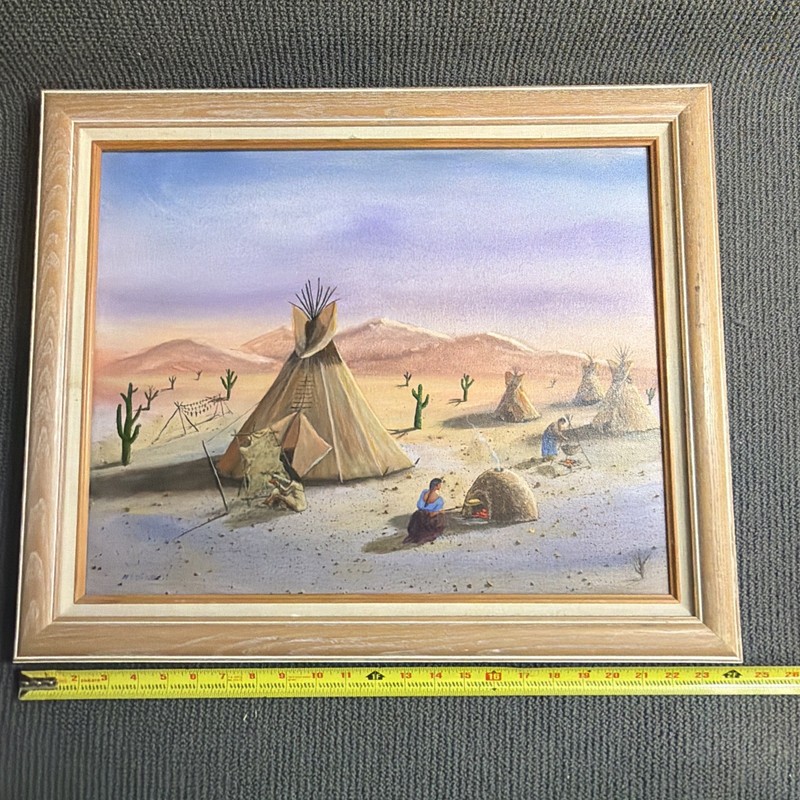 Original PAINTING NATIVE AMERICAN Signed Nadine gallery