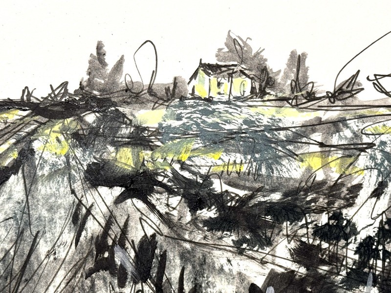Original Abstract Expressionism 9X12 Landscape Paper Handmade Signed 15 gallery