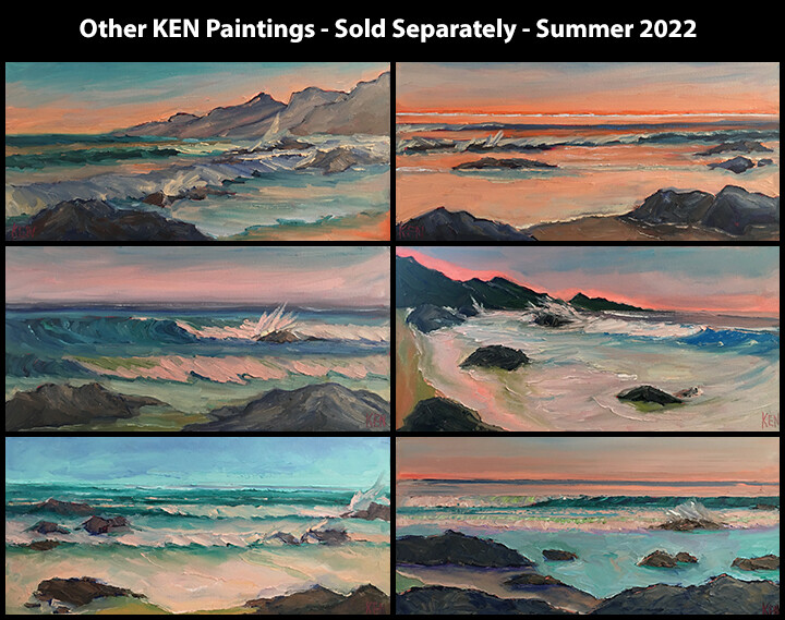 PACIFIC HILLS Original Seascape Surf Ocean Expression Painting 10x20 062222 KEN gallery