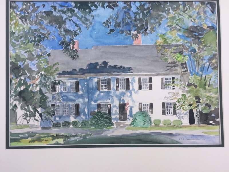 OLIVER WOLCOTT LIBRARY, LITCHFIELD, CT / ORIGINAL WATERCOLOR / 19″ X 14″/MATTED