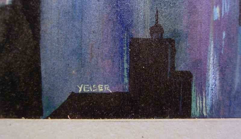 20th C New York City Skyline Painting Illustration Advertisement Charles Yeiser gallery
