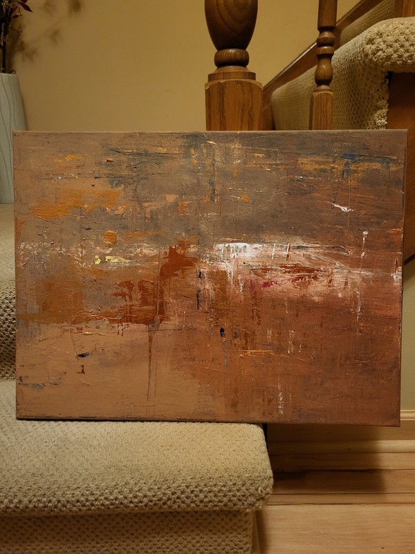 ORIGINAL COFFEE COLORED ABSTRACT ARTWORK Beautiful Outsider Art Painting NEW…