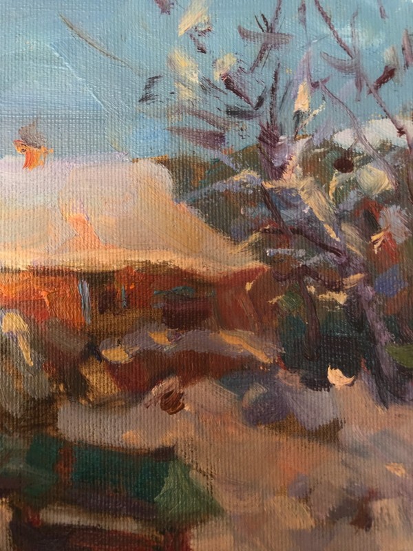 Oil painting good morning Ukrainian painter Canvas Unframed original landscape gallery