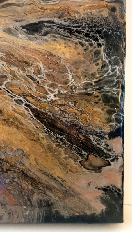 FLUID ACRYLIC POUR ABSTRACT PAINTING - ORIGINAL ART 16 x 20 Inch Cradled Canvas gallery