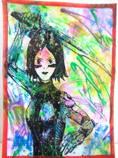 ATC ACEO Alita: BATTLE ANGEL Colorful Abstract Art