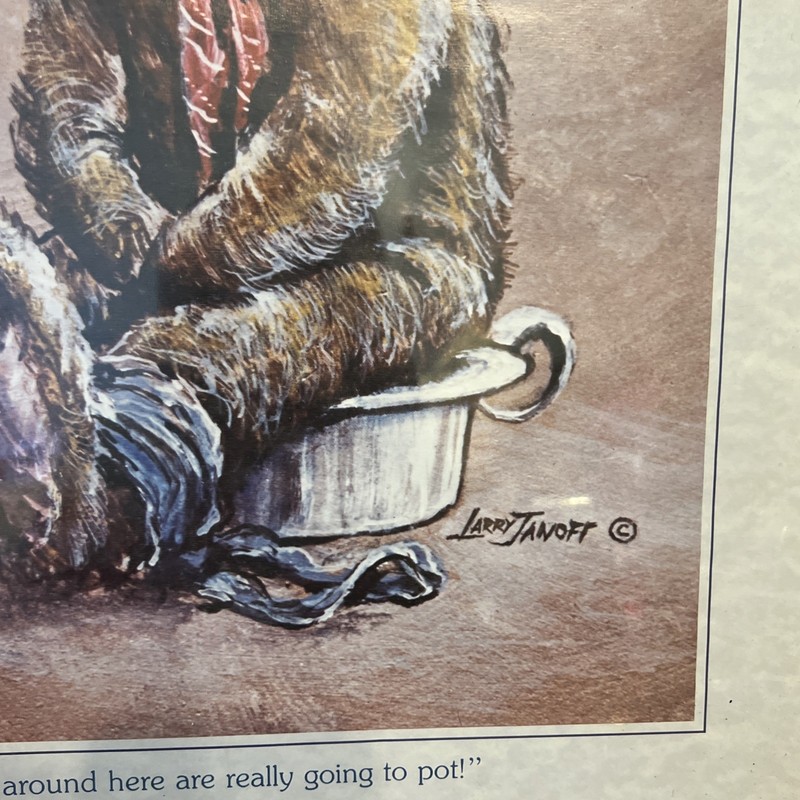 Larry Janoff Sign 1992 Poster With Teddy Bear On Pot 16” X 20” gallery