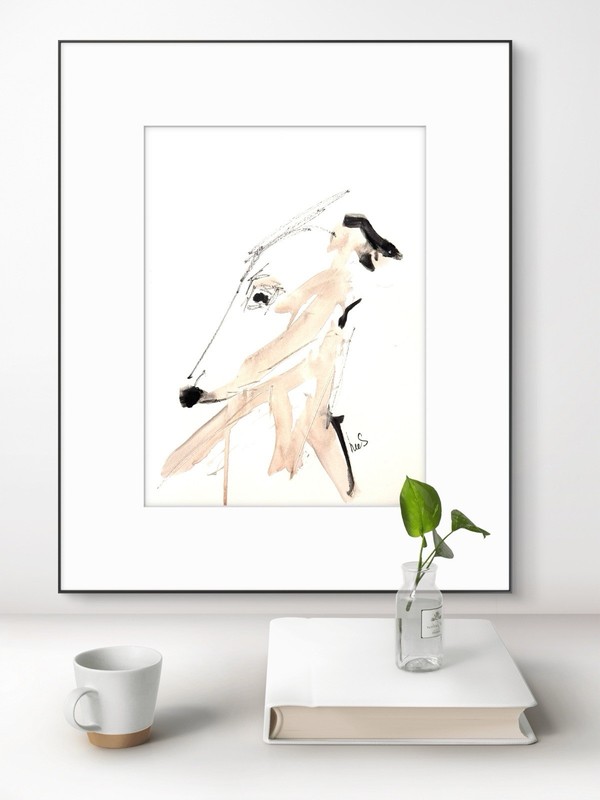 Original Abstract Expressionism 9x12 Dog Paper Drawing Handmade Signed Art 22 gallery