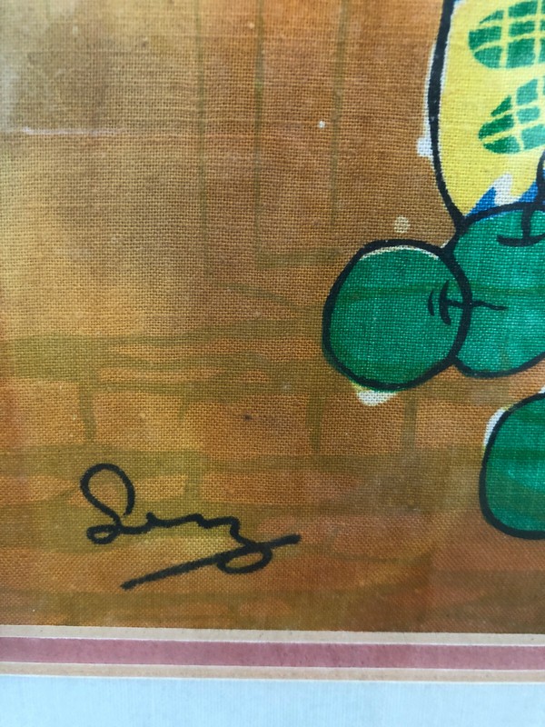 TWO BATIK PAINTINGS - HABITAT ASIA - SIGNED "SENG " WITH COA gallery