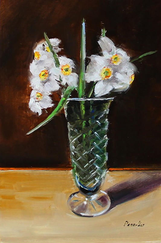 SPRING FLOWERS Daffodils Still Life Art Oil painting 8X12