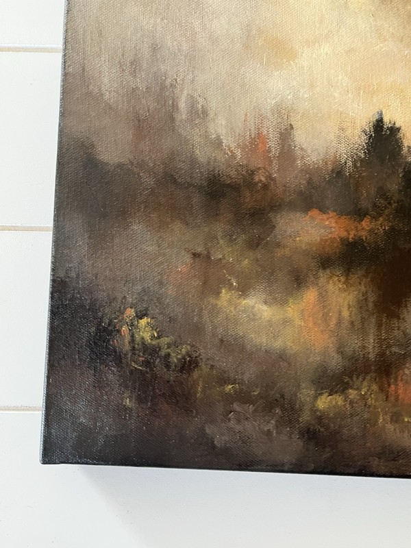 Original Abstract Landscape Painting 16x20 Canvas Modern Moody Tonalist gallery