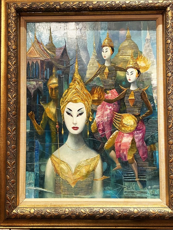 George Russin (American, 1910-2020), Original Masterpiece O/M «TEMPLE DANCE»!