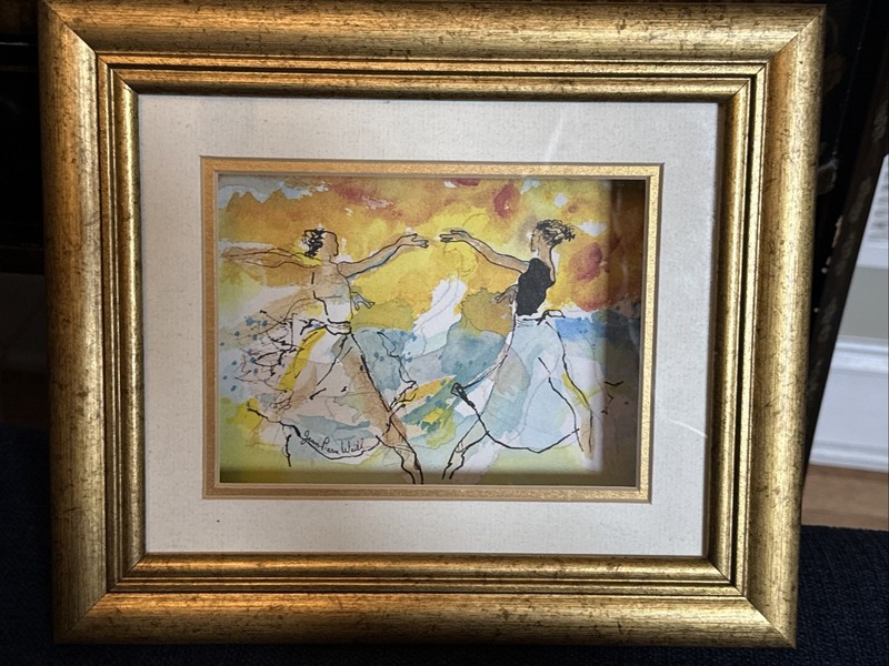 artwork is a 3D glass painting by Jean-Pierre Weill, featuring a ballet-themed
