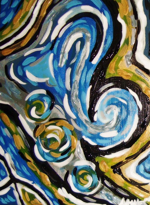 Abstract expressionism «Turbulence of Emotion» 12×9 by Alexander Mohler canvas