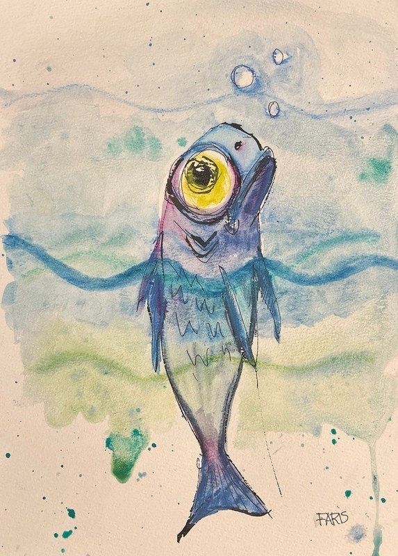 Faris -Field Notes 2 #25 - 9x12 : Neo Expressionism Original Artwork on paper gallery