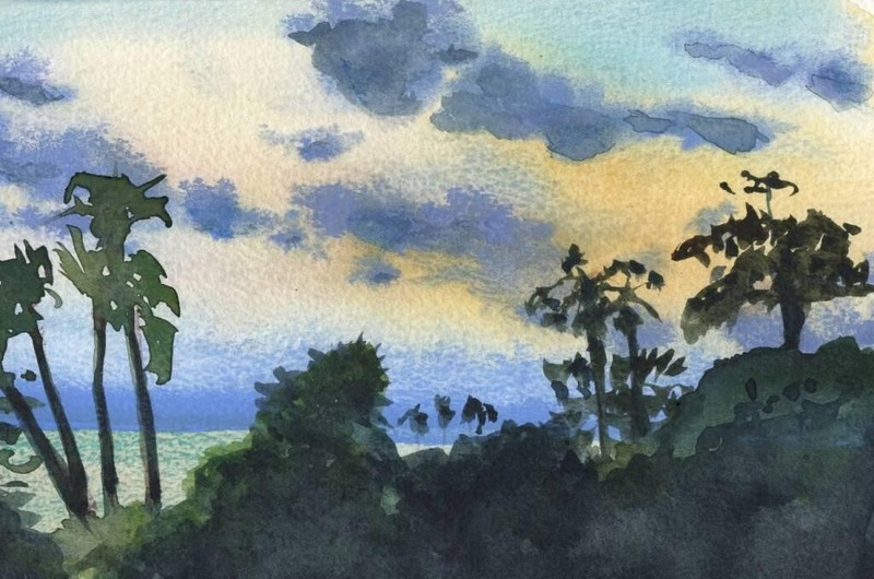 Looking South- Ventura : Sandra Watercolors™ California : ORIGINAL PAINTING gallery