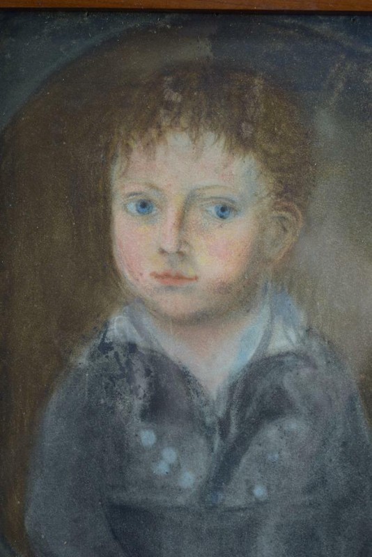 Vintage French Oil Painting Portrait of a Child Empire period gallery