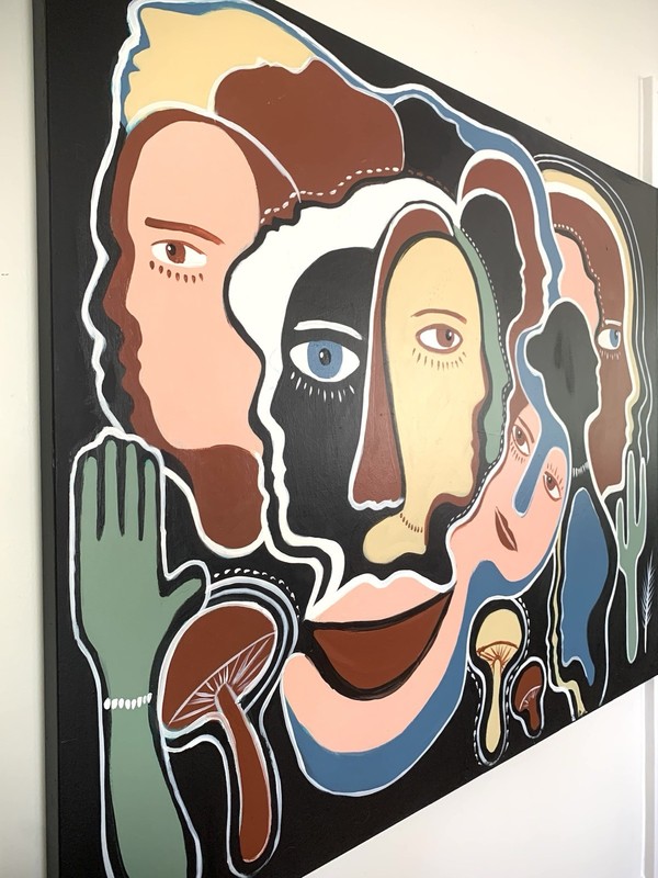Original Contemporary Painting on Canvas “Family Trip” 48x60” Art by Chip Ghigna gallery
