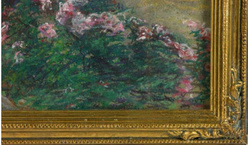 Antique Floral / Botanical Pastel by Anna C. Tomlinson - 9.5x11.5” - Well Framed gallery